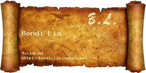 Bendi Lia névjegykártya